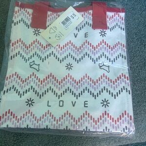 RADLEY LONDON Red and Cream Zigzag Tote